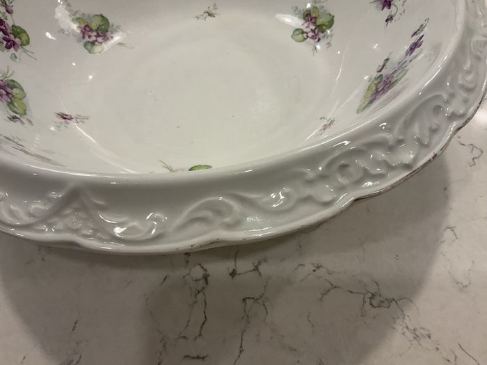 Empire Ware Antique Serving Bowl Lilac Print