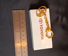 Genuine Toyota Gold Logo Keychain  Rare JDM Accessory