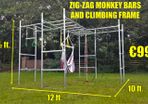 FEBI Zig-Zag Monkey Bars and Climbing Frame - Outdoor monkey bars slide pull up bar gymnastic bars pullup bar chinup bar dip station