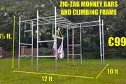 FEBI Zig-Zag Monkey Bars and Climbing Frame - Outdoor monkey bars slide pull up bar gymnastic bars pullup bar chinup bar dip station