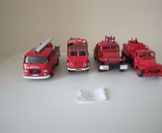 4 Vintage Diecast Fire Engine Models