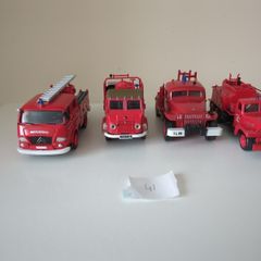 4 Vintage Diecast Fire Engine Models