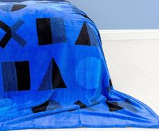 PlayStation Official Fleece Throw | Dots Design Super Soft Blanket | Perfect for any Bedroom, Blue