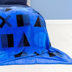 PlayStation Official Fleece Throw | Dots Design Super Soft Blanket | Perfect for any Bedroom, Blue
