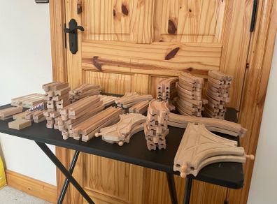 wooden train track