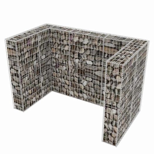 Gabion Double Wheelie Bin Surround Steel 180X100X120 cm