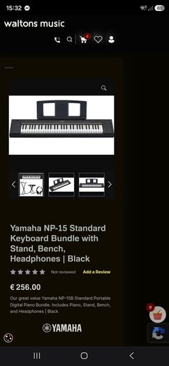 Yamaha NP-15 Standard Keyboard with Stand, Bench, Headphones and Learner Book as well| Black
