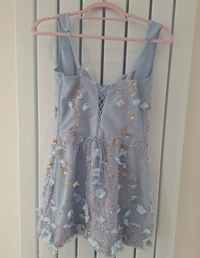 Oh Polly embellished Corset Mini Dress in Sky Blue