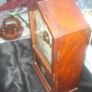 A Beautiful Antique Jerome Mantel or Cottage Clock in Architectural Hardwood Case Image 2