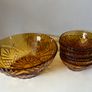 Vintage Amber Pressed Glass Bowls.Price drop Image 3