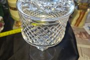 Crystal Glass Lidded Pedestal Sweet Jar Lidded Bowl Dish, No Chips Or Cracks, Postage Available,