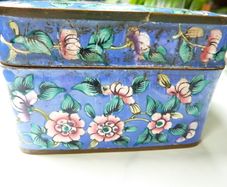 Vintage Chinese Cloisonne and Enamel Collection. Vase, Bowl and Trinket Box