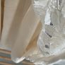 dress cream lace dress with navy tie belt diesel brand size large Image 2