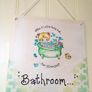 Cute Bathroom Sign - Handmade Image 2