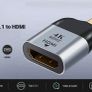 USB-C Thunderbolt 3 (Male) to HDMI (Female) 4K@60Hz Gold-Plated/Aluminum-Alloy Adapter (Brand New/Warranty) Image 2
