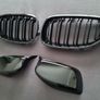 BMW 5 Series E60 E61 Black Kidney Grilles & Mirror Covers Set Brand New Image 4