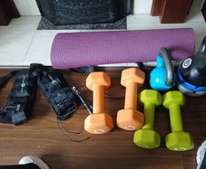 Selection of Home weights and home gym items