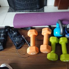 Selection of Home weights and home gym items