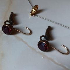Garnet Earrings & Necklace set with bag (costume)