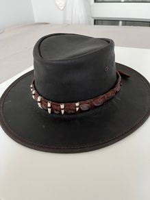 Brown Leather Hat