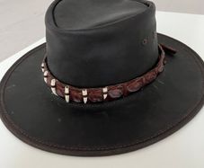 Brown Leather Hat