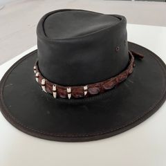 Brown Leather Hat