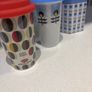 Orla Kiely Limited Edition Kenco Millicano Ceramic Travel Mug and another similar style unbranded mug Image 3