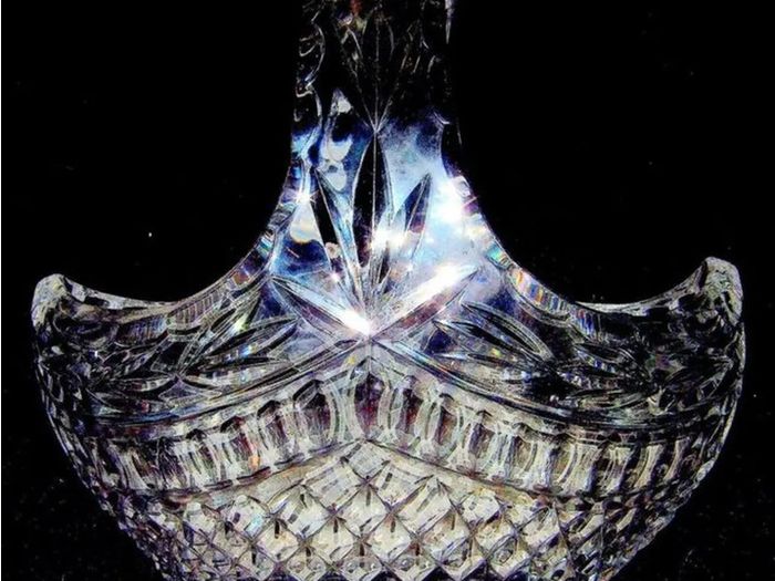 Vintage Harrods Heavy Cut Lead Crystal Basket