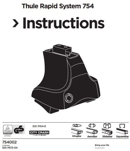 Thule Roof Bar Rapid System Kit 1821