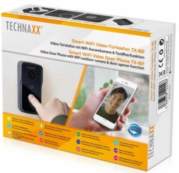 TECHNAXX TX-82 Smart WiFi Video Door Bell black