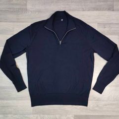 Uniqlo Merino Wool Half Zip Jumper Mens Medium