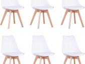 Set of 6 Dining Chairs, Padded Chairs