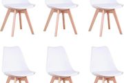 Set of 6 Dining Chairs, Padded Chairs