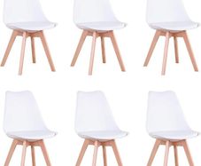 Set of 6 Dining Chairs, Padded Chairs