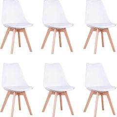 Set of 6 Dining Chairs, Padded Chairs