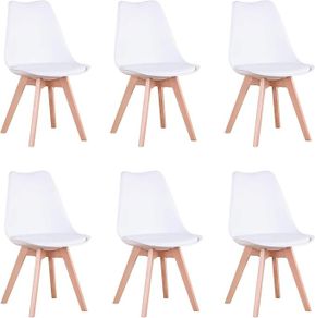 Set of 6 Dining Chairs, Padded Chairs
