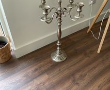 Very tall silver candle holder