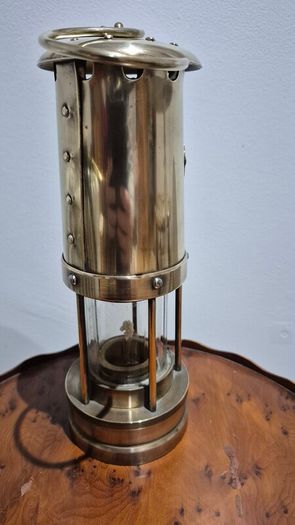 Vintage E. Thomas & Williams Brass Cambrian Miner's Safety Lamp