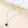 Heart Shaped Necklace with a Blue Stone Image 3