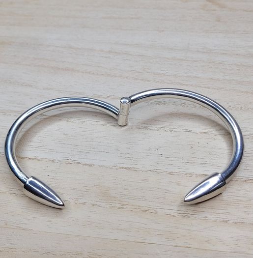 Vintage 925 Sterling Silver English Bangle Bracelet