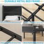 Double Bed Frame with Wooden Headboard and Footboard Image 4