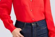 J Crew silk long sleeve blouse