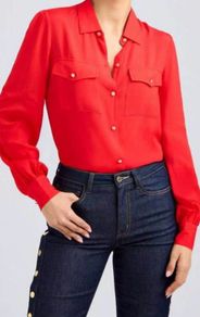 J Crew silk long sleeve blouse