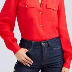 J Crew silk long sleeve blouse