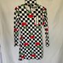 House Of Holland Cherry Print Checkered Racer Mini Dress RRP 120E Image 2