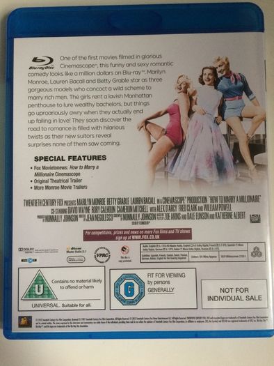 How To Marry A Millionaire [1953] Marilyn Monroe, Betty Grable & Lauren Bacall [Blu-ray Movie]