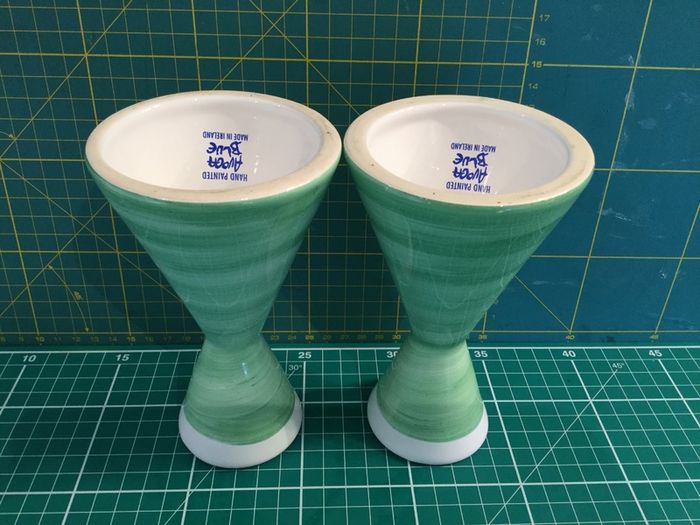 Avoca Blue Ceramic Candlestick set