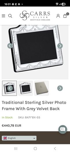 Carr's Sterling Silver Photo Frame