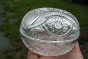 Hand Made in Hungary Crystal -Crystal Glass box/ candy jar 1960s