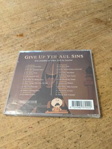 Give Up Yer Aul Sins  2002 compilation featuring recordings of Dublin children retelling Bible stories, which was also adapted into an Oscar-nominated animated short.The CD and he audio originates from recordings made by Peig Cunningham in the 1960s at th